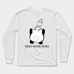 Little Panda Catching More Boba! Long Sleeve T-Shirt